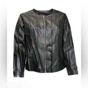 Marina Rinaldi Eroe Sheepskin Leather double zipper Jacket NWT 22